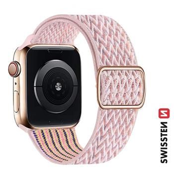 Swissten Nylonarmband für Apple Watch 38 / 40 / 41 mm PINK (with buckle) - Swissten