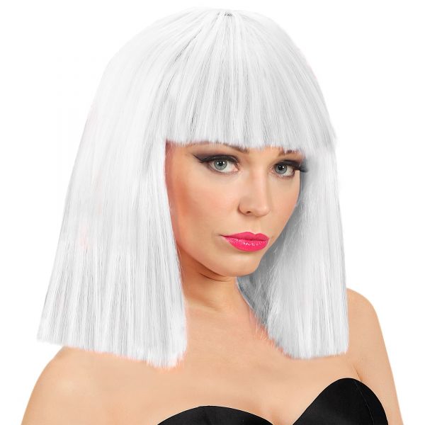 Showgirl Perücke Weiss in Box, - Widmann