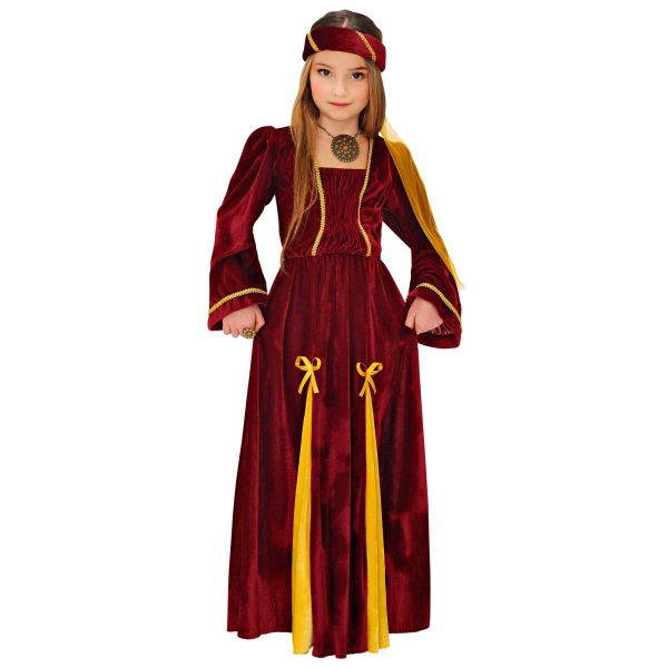Mittelalterliche Prinzessin (Kleid, Kopfbedeckung mit Schleier), 158 cm / 11-13 Jahre - Widmann