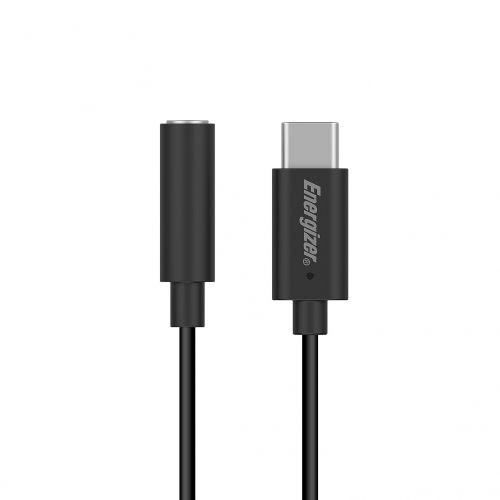 Energizer Audio Adapter 3.5mm Jack zu USB-C 11cm, schwarz - Energizer
