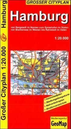 GeoMap Stadtplan Hamburg: Grosser Cityplan. Von Bergstedt im Norden zum Spreehafen im Süden, von Bla