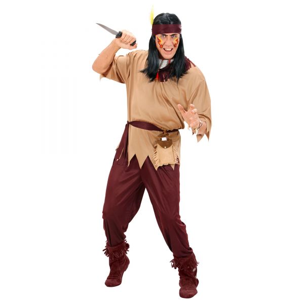 Indianer (Oberteil, Hose, Gürtel, Stirnband), XL - Widmann