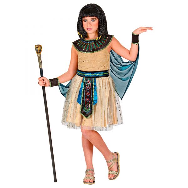 Ägyptische Herrscherin (Kleid mit Armstulpen und Umhang), 140 cm / 8-10 Jahre - Widmann