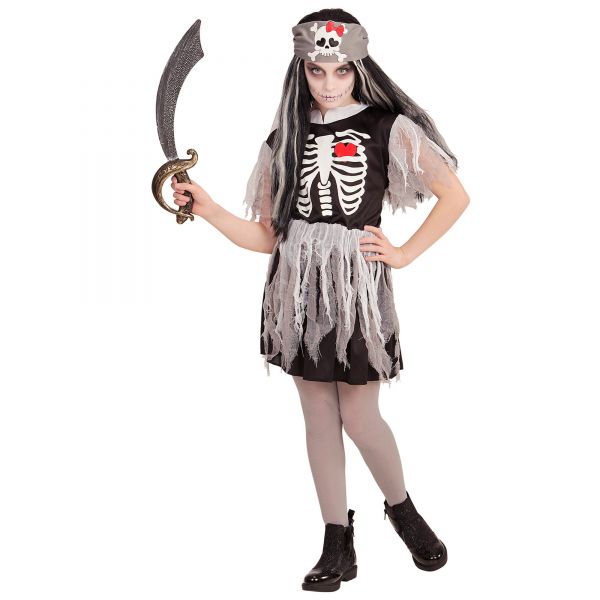 Geisterschiffpiratin (Kleid, Kopftuch), 104 cm / 2-3 Jahre - Widmann