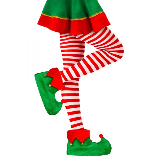 Rot-Weisse Gestreifte Strumpfhose 70 Den, One Size - Widmann