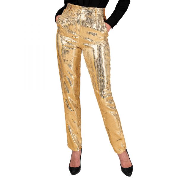Party Fashion Hose (Paillettenhose Gold), M - Widmann