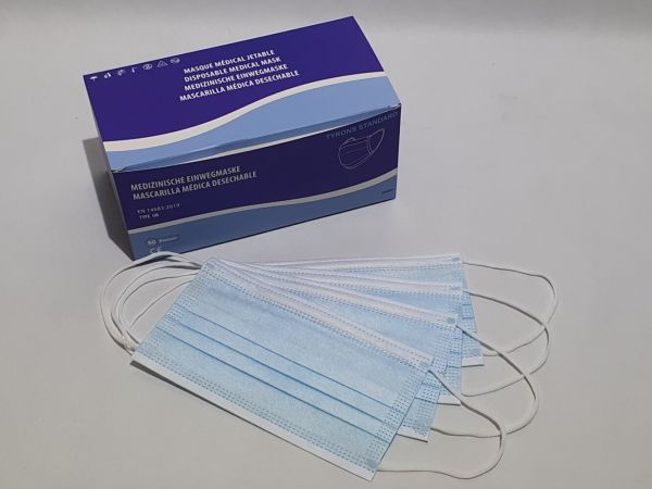 Tyrons Standard Medizinische Einwegmasken 3-lagig, 50 Stück/Karton