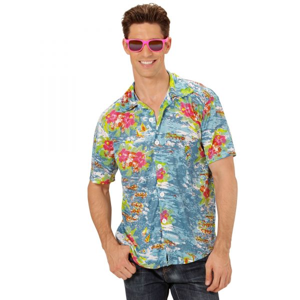 Hawaii Hemd Hellblau, XL - Widmann