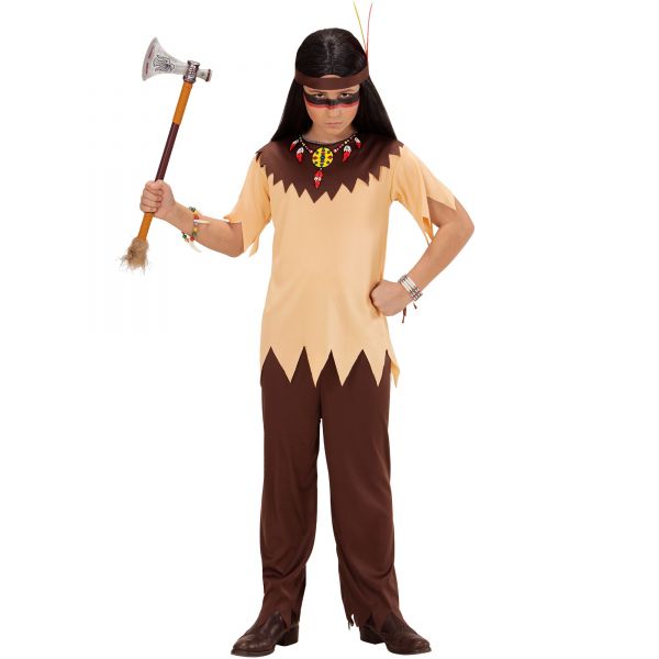 Indianer (Oberteil, Hose, Stirnband), 140 cm / 8-10 Jahre - Widmann