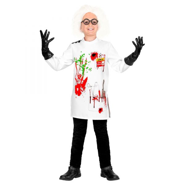 Mad Scientist (Laborkittel, Handschuhe), 128 cm / 5-7 Jahre - Widmann