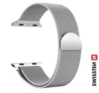 Swissten Netzarmband für Apple Watch 42 / 44 / 45 / 49 mm SILVER - Swissten