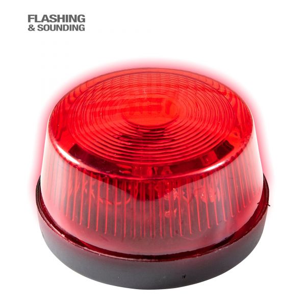 Rot Blinkendes Warnlicht mit Sirene 7X4 cm, - Widmann