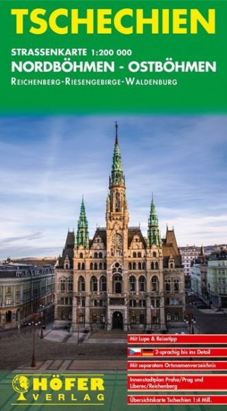 Höfer Straßenkarte Tschechien, Nordböhmen-Ostböhmen: Mit seperatem Ortsnamenverzeichnis tschech.-dts - Höfer Verlag