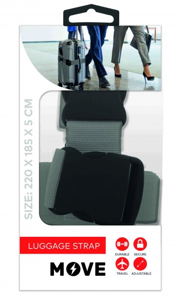 Move Cross Luggage Strap, Gray - Move