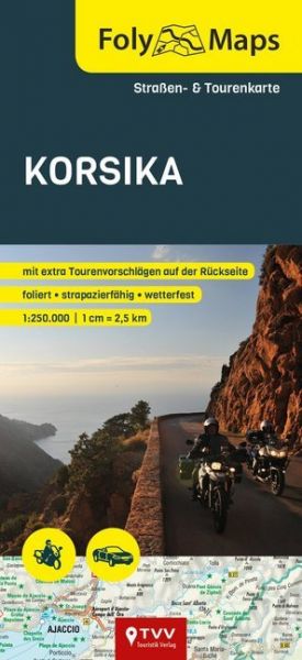 FolyMaps Karte Korsika 1:250 000: Straßen- und Tourenkarte - TVV Touristik Ver...