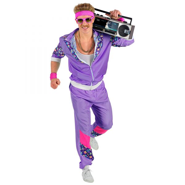 80er Jahre Trainingsanzug (Oberteil, Hose), L - Widmann