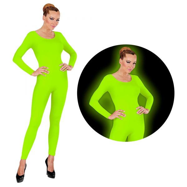Neon grüner Body, M/L - Widmann