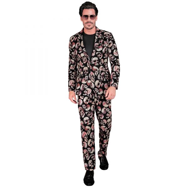 Totenköpfe Party Fashion Anzug (Jackett, Hose), XXL - Widmann