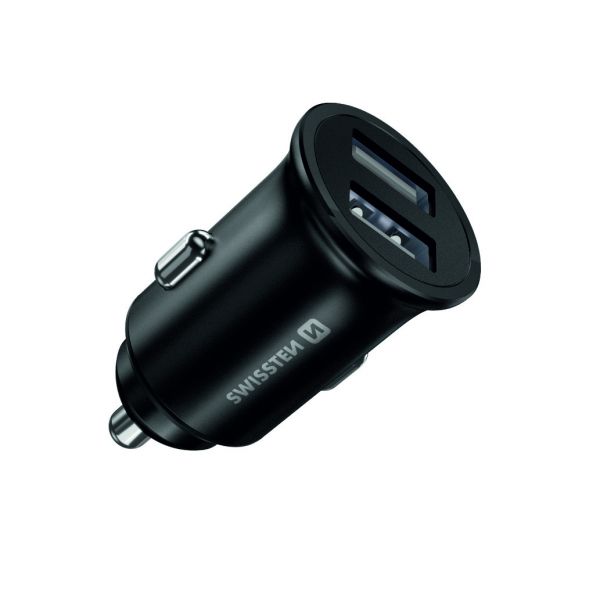 Swissten Car Charger mit 2x USB 4,8A Metal schwarz - GAMACZ.CZ s.r.o