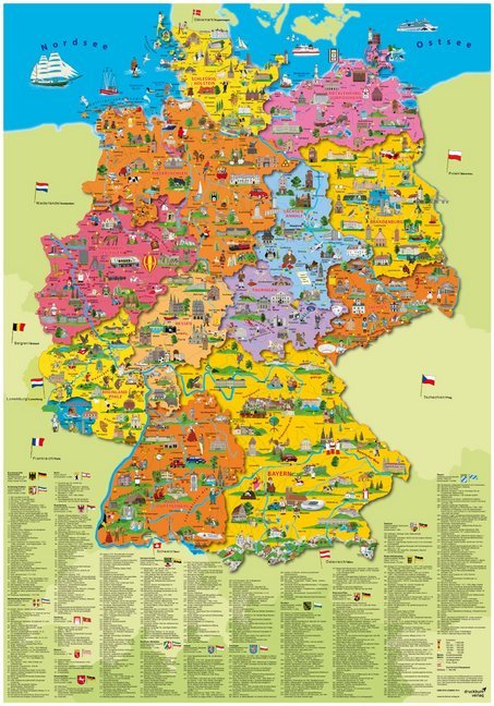 Deutschland politisch, Planokarte: Poster