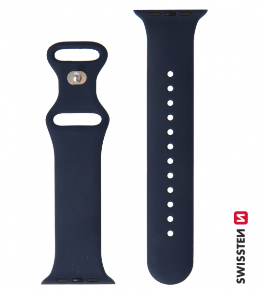 Swissten Silikonarmband für Apple Watch 38 / 40 / 41 mm NAVY - Swissten