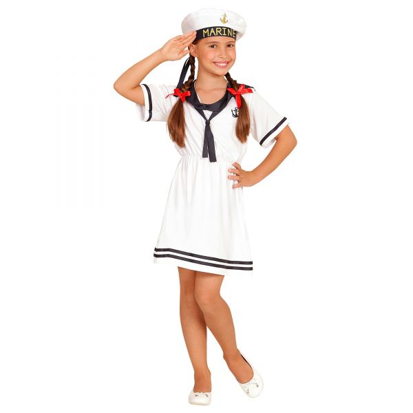 Sailor Girl (Kleid, Mütze), 140 cm / 8-10 Jahre - Widmann