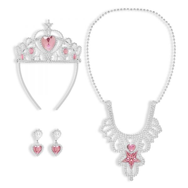 Schmuckset Prinzessin (Tiara, Halskette, Ohrringe), - Widmann