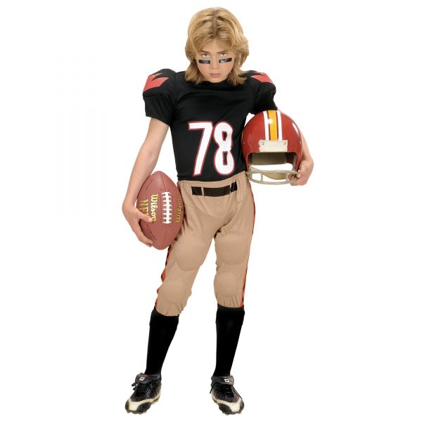American Football Player (Gepolstertes T- Shirt, Gepolsterte Hosen), 164/14-16 Jahre - Widmann