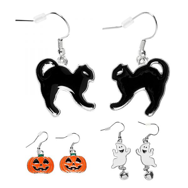 Paar Halloween Ohrringe Kindergrösse - in 3 Modellen Sortiert, - Widmann