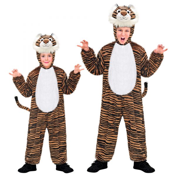 Tiger Funny (Overall mit Kapuze), 113 cm / 3-5 Jahre - Widmann