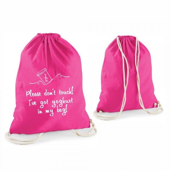 Statement-Tragebeutel Please don`t touch! I ́ve got yoghurt in my bag! pink - 4you Design