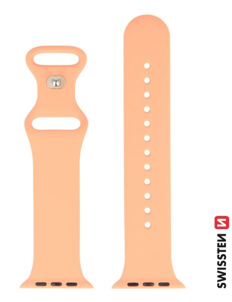Swissten Silikonarmband für Apple Watch 38 / 40 / 41 mm ORANGE PINK - Swissten