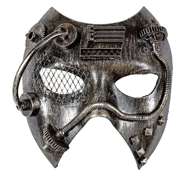 Silberne Steampunk Maske, - Widmann