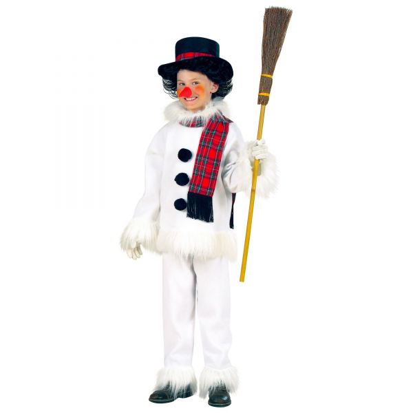 Schneemann (Oberteil, Hose, Hut, Schal, Nase), 158 cm / 11-13 Jahre - Widmann