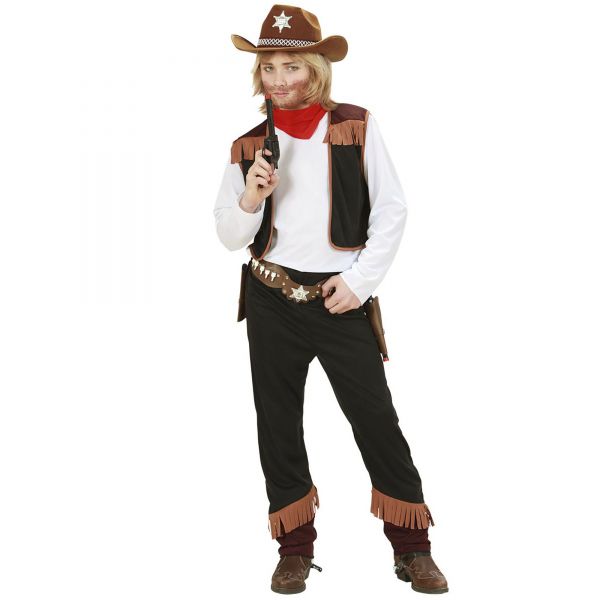 Cowboy (Hemd mit Weste, Hose, Halstuch), 104 cm / 2-3 Jahre - Widmann