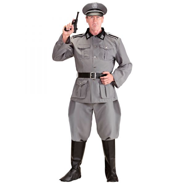 Deutscher Soldat (Jacke, Hose, Gürtel, Stiefelüberzieher, Hut), XXL - Widmann