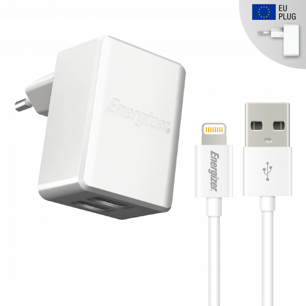 ENERGIZER Ultimate Wall Charger 3.4A 2USB inkl. Lightning Kabel - Energizer