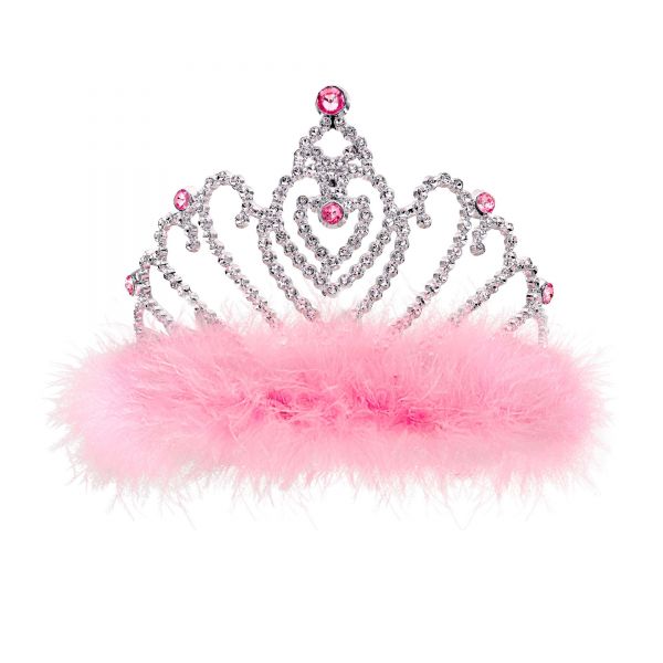 Tiara mit Rosa Marabou, - Widmann