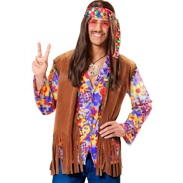 Hippie (Weste mit Stirnband), XL/Xxl - Widmann