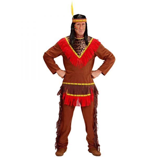 Indianer (Kasack, Hose, Stirnband mit Feder), M - Widmann