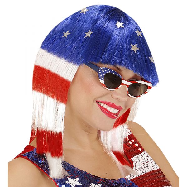 Perücke Miss America in Box, - Widmann