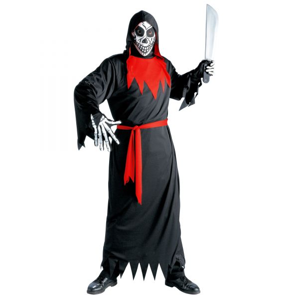 Evil Phantom (Robe mit Kapuze, Gürtel, Maske), 128 cm / 5-7 Jahre - Widmann