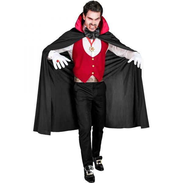 Vampir (Weste, Kummerbund, Fliege, Kette mit Medaillon, Handschuhe, Umhang), XL/Xxl - Widmann