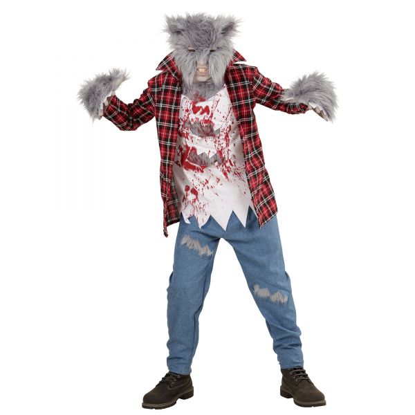 Werwolf (Hemd mit T-Shirt, Hose,Handschuhe, Maske), 128 cm / 5-7 Jahre - Widmann