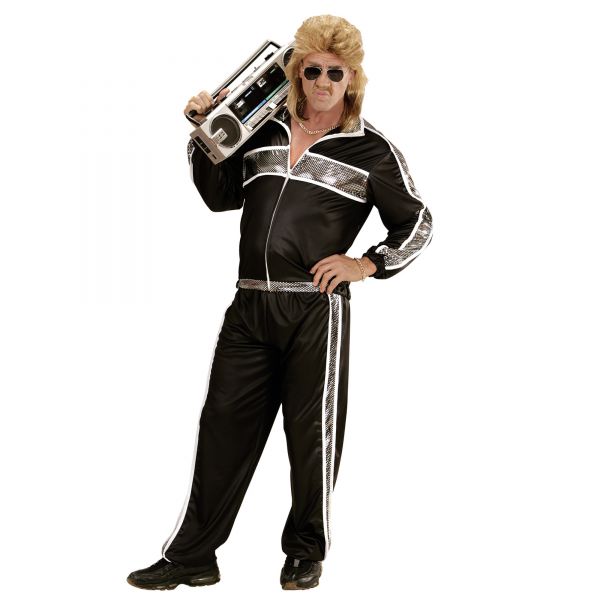 80er Jahre Trainingsanzug (Oberteil, Hose), XXXL - Widmann