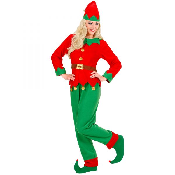 Elf Helfer Des Weihnachtsmanns (Oberteil mit Gürtel, Hose, Hut), XS - Widmann