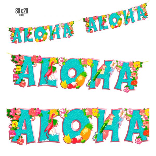 Girlande Aloha 80 X 20 cm, - Widmann