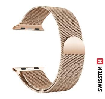Swissten Netzarmband für Apple Watch 42 / 44 / 45 / 49 mm GOLD - Swissten