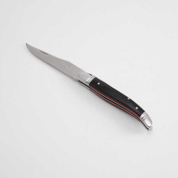 Laguiole Klappmesser - Pakkaholz und Edelstahl 440 - schwarz und rot - Klingenlänge: 10 cm - Laguiole