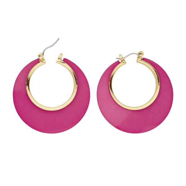 Pink-Goldene Disko Ohrringe, - Widmann